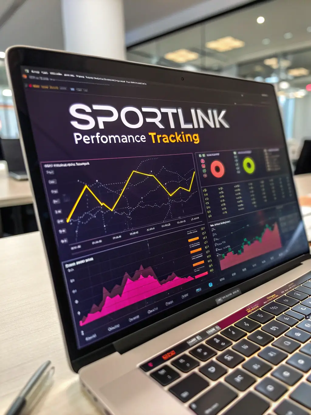 An image showcasing advanced sports analytics dashboards with key performance indicators (KPIs) and data visualizations, reflecting Tehas us's analytical capabilities.